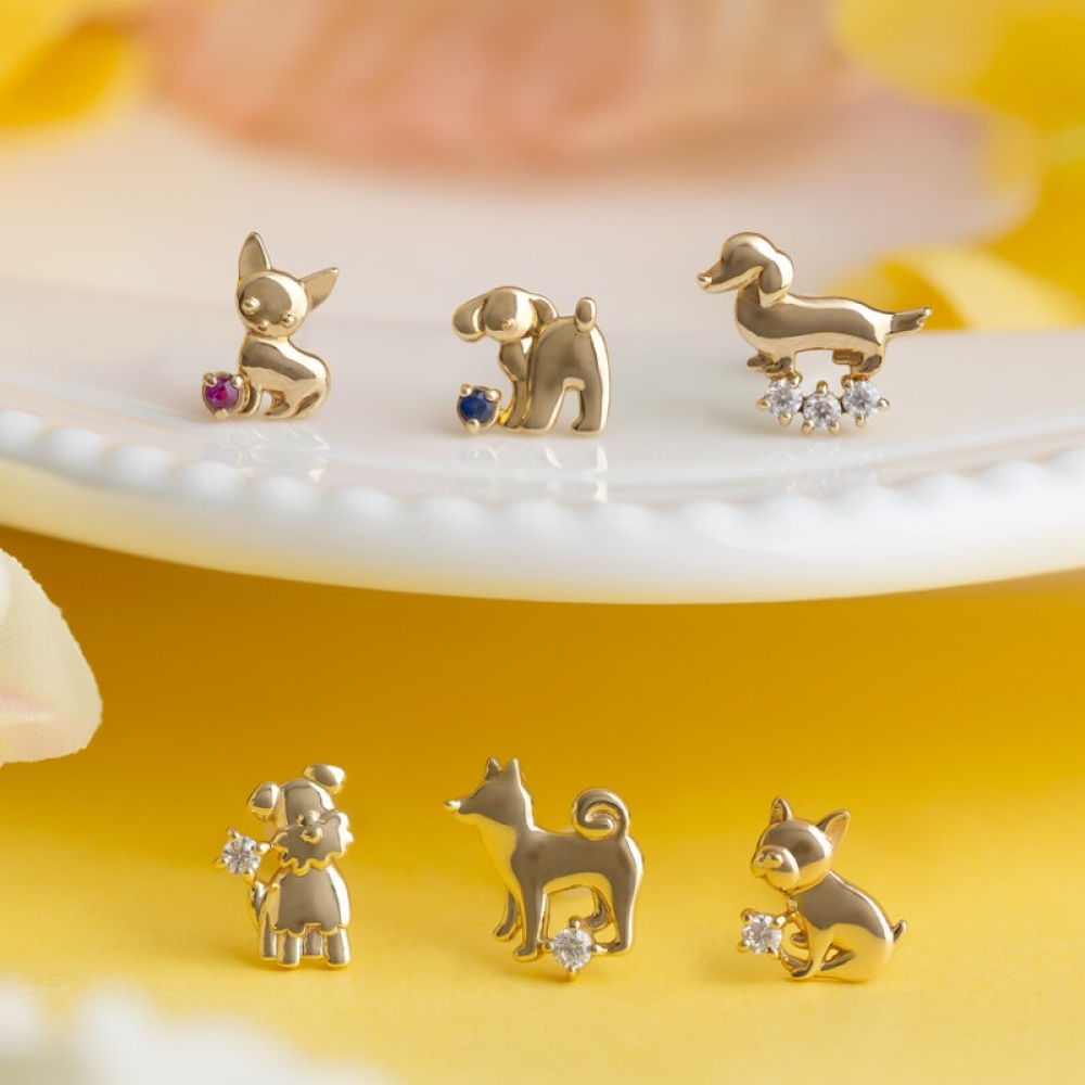 【テイクアップ】犬好きさん注目💕片耳ピアス