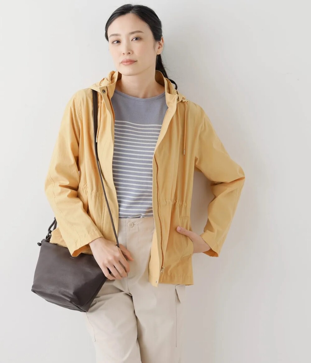 【NEW YORKER】ライトタッサーフーデッドショートコート