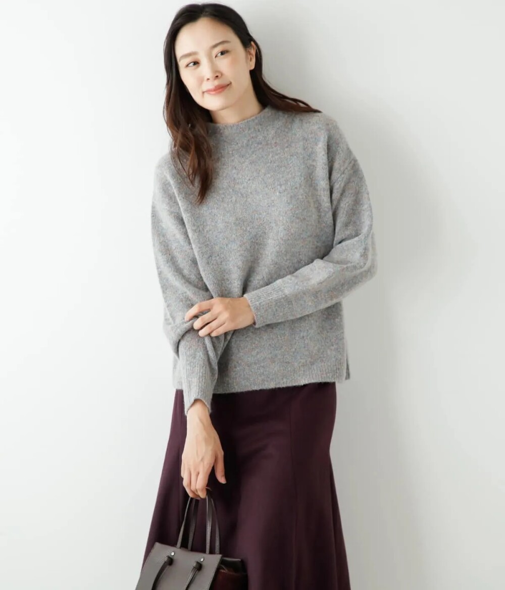 『NEWYORKER 』ミックスカラービルドネックニット