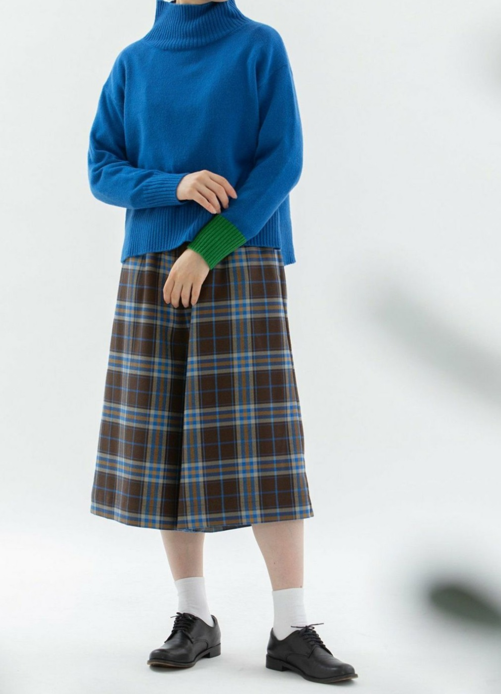 【6階ノップドゥノッド】7分丈のチェック柄ガウチョパンツ