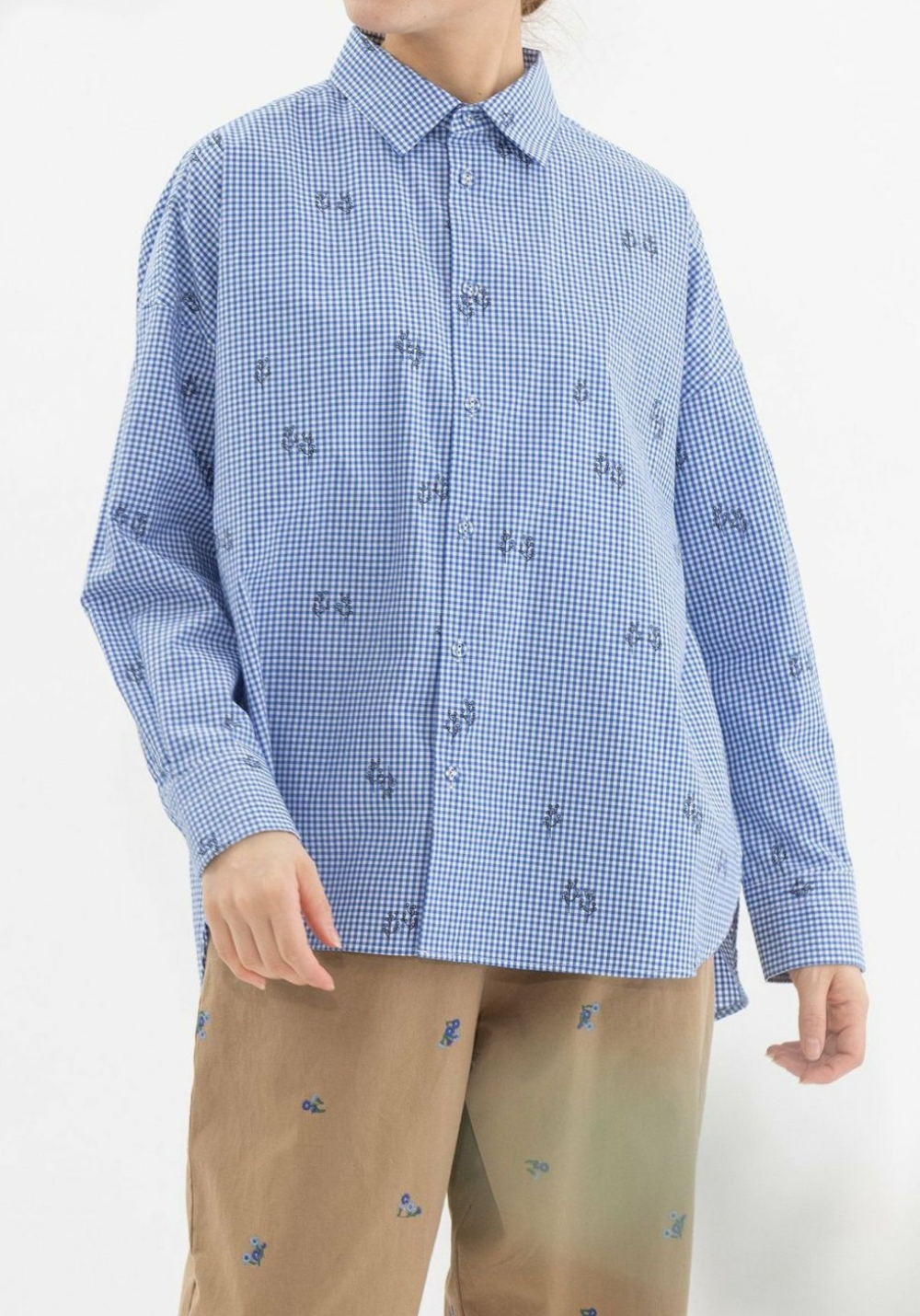 【6階ノップドゥノッド】ユーカリプリントオーバーサイズシャツ