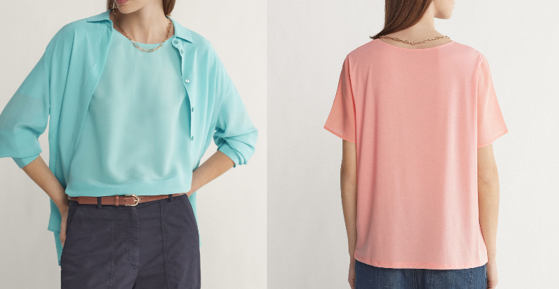カラー豊富なシルクTシャツ