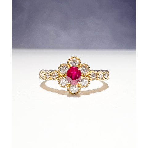 K18 ルビー ダイヤ入 リング 11号