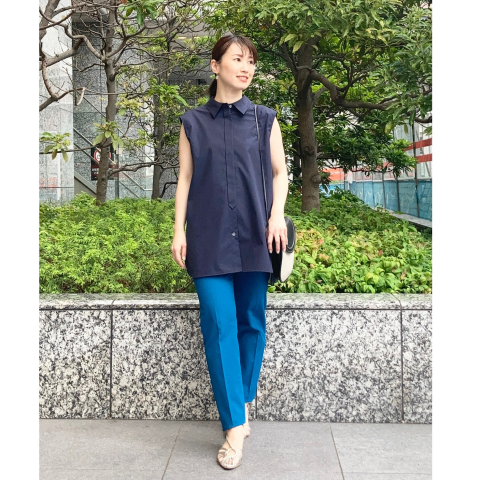 美品☆22AW☆セオリーリュクス コットン ギャザースリーブ