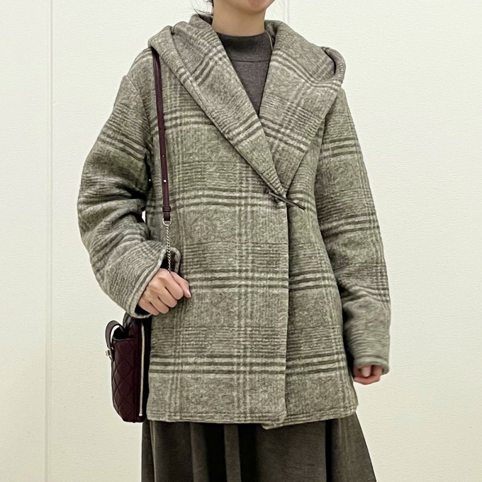 【6F J.PRESS LADIES】さっと羽織れるフーデットアウター