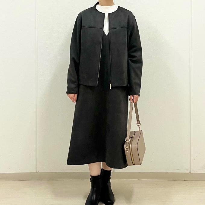 【6F J.PRESS LADIES】ストレッチが効いたスエードブルゾン