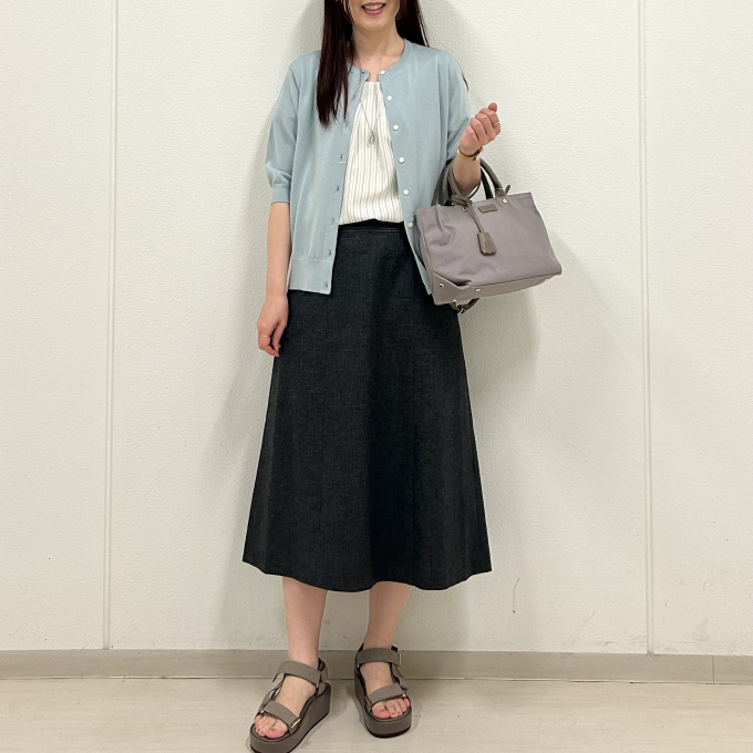 【6F J.PRESS LADIES】柔らかい着心地の5分袖カーディガン