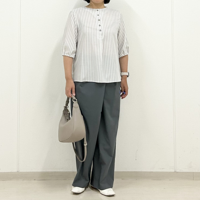 【6F J.PRESS LADIES】今すぐ着られるストライプブラウス
