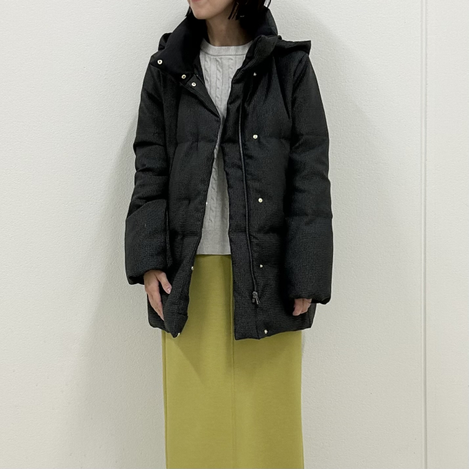 【6階Ｊ.PRESS LADIES】ハウンドトゥース柄の上品ダウンコート
