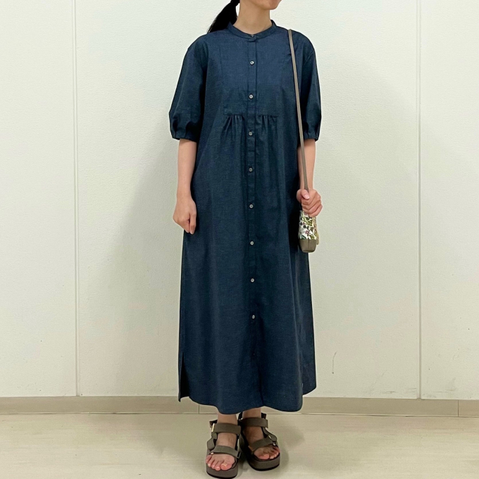 【6F J.PRESS LADIES】シャンブレー感が上品なシャツワンピース