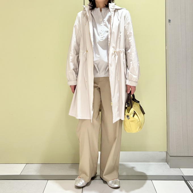 【6F J.PRESS LADIES】ロングコートでつくる　春の淡色コーデ