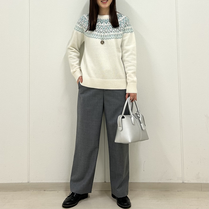 【6F J.PRESS LADIES】冬に映えるフェアアイル柄ニット