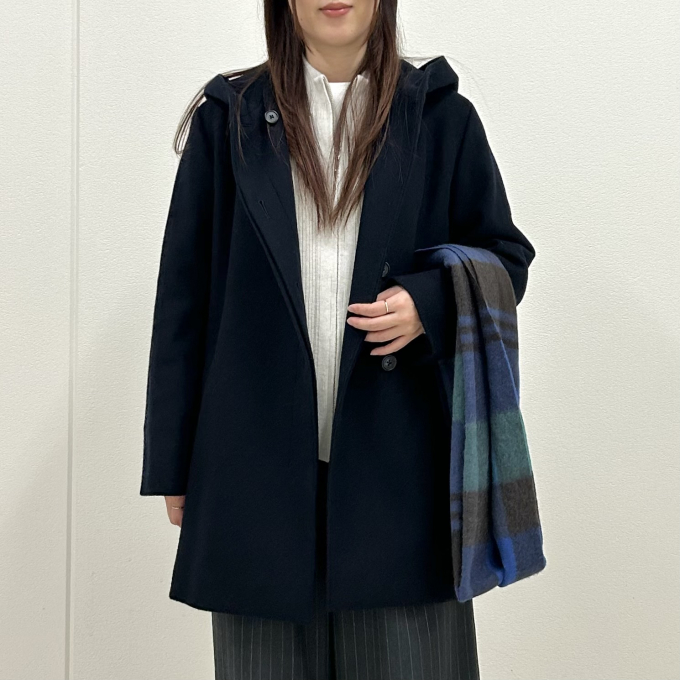 【6F J.PRESS LADIES】ミドル丈フーデッドコート