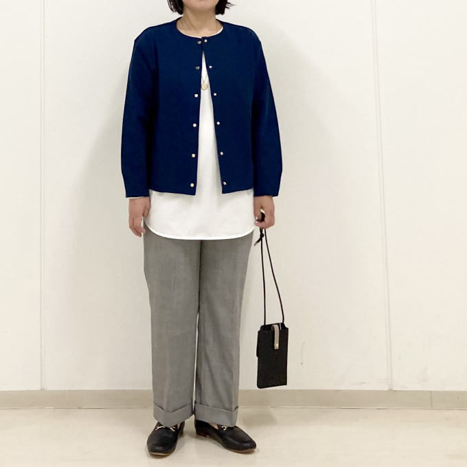 【6F J.PRESS LADIES】こっくりとした秋カラーのジャージカーデ