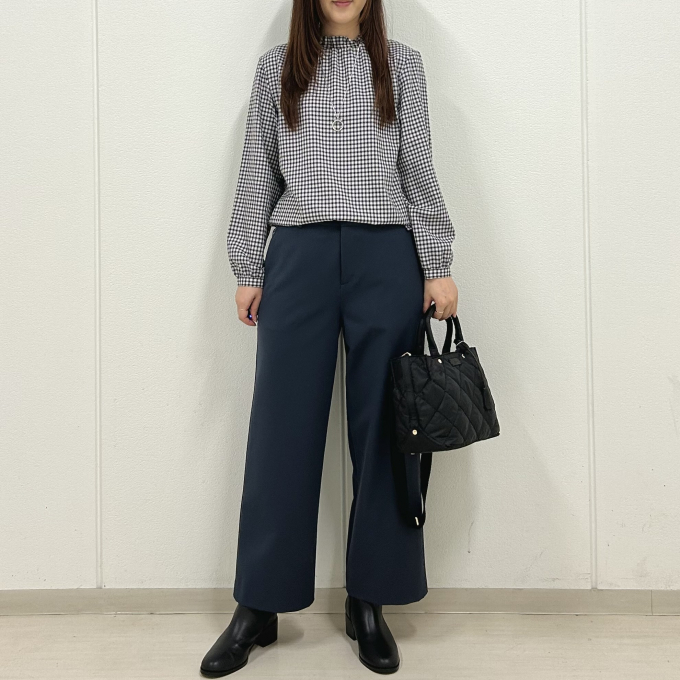 【6F J.PRESS LADIES】秋らしいチェック柄ブラウス