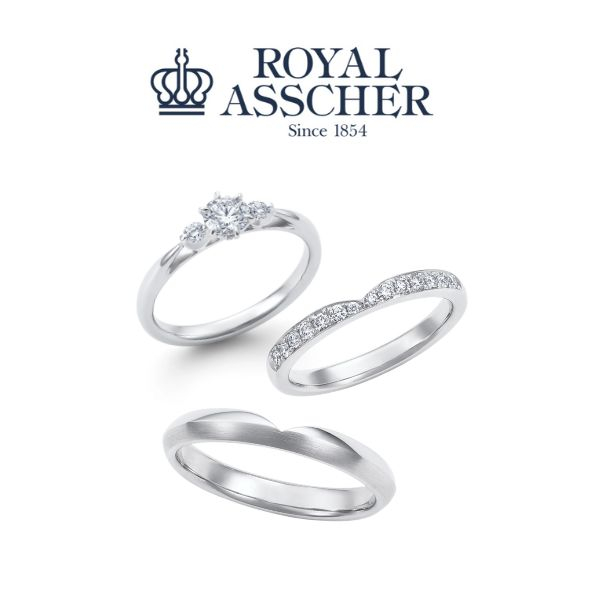 【3階 ロイヤル・アッシャーサロン】ブライダルコレクション　新作フロリアード　エンゲージリング＆マリッジリング