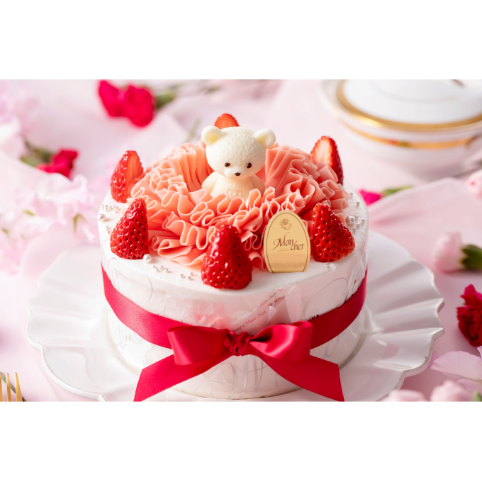 可愛いクマが目印🐻　母の日限定デコレーションケーキ🌹