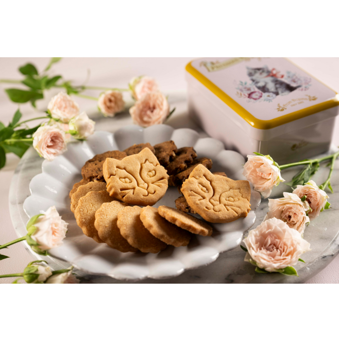 猫型クッキーがポイントの愛らしいサブレ缶😻