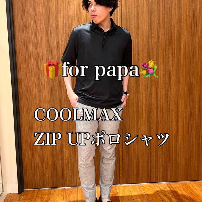 🎁for papa💐 × COOLMAX  ZIP UPポロシャツ