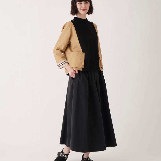 HIROKO BIS☆異素材配色トップスのセットアップコーディネート