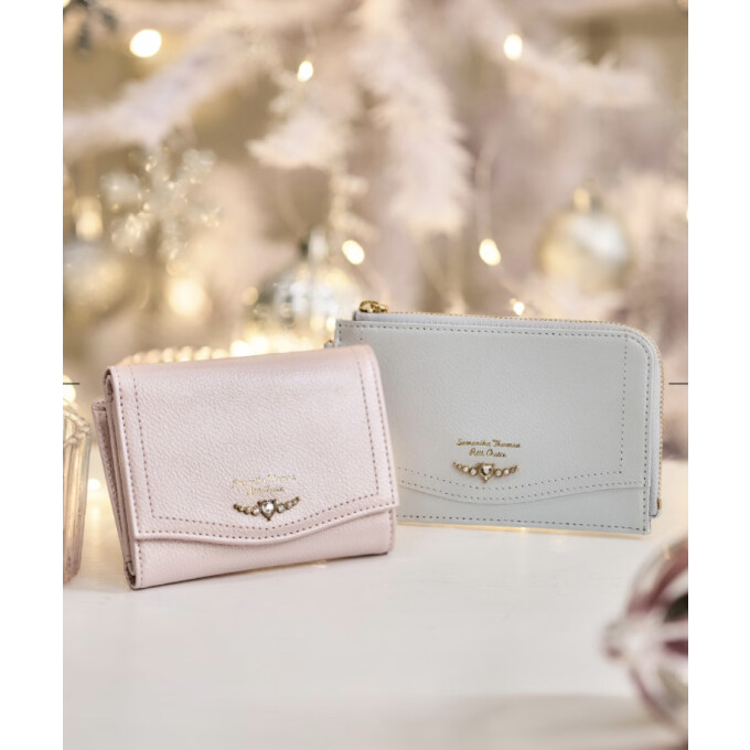 🌟再入荷🌟 クリアハートビジュー 折財布