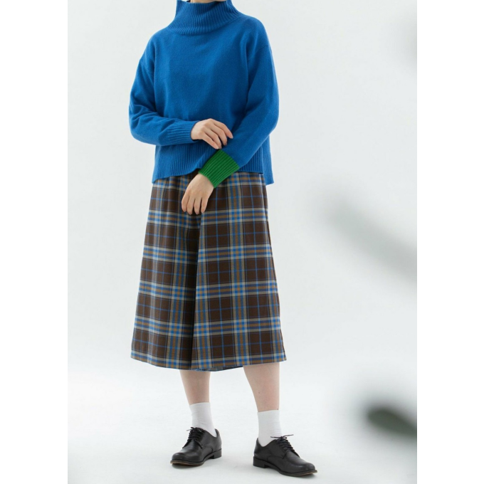 【6階ノップドゥノッド】7分丈のチェック柄ガウチョパンツ