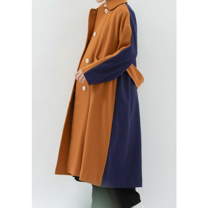 【6階ノップドゥノッド】バイカラーロングコート