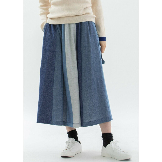 【6階ノップドゥノッド】4色づかいの起毛フレアスカート