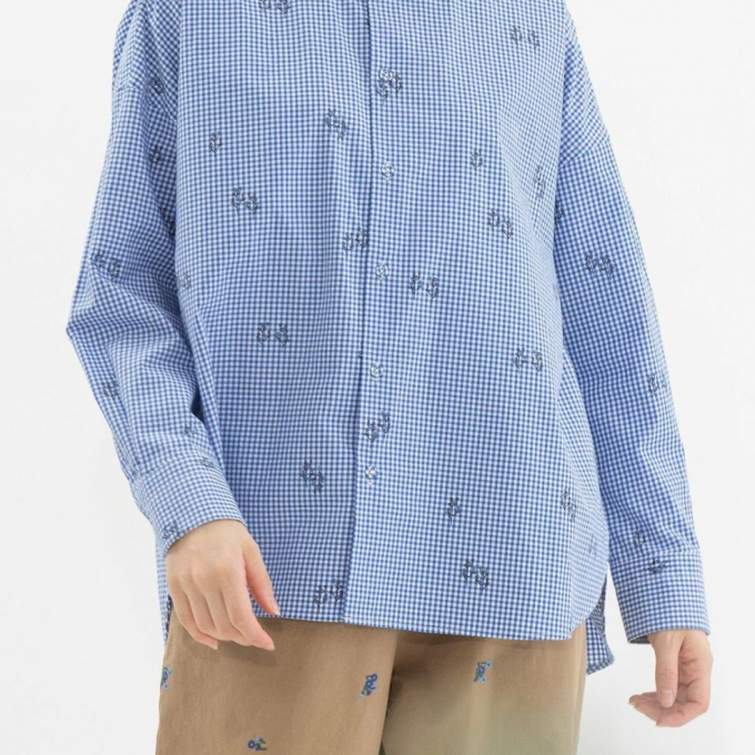 【6階ノップドゥノッド】ユーカリプリントオーバーサイズシャツ