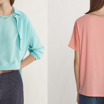 カラー豊富なシルクTシャツ