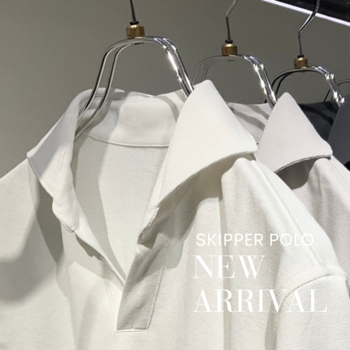 【NEW ARRIVAL】ドライ鹿の子スキッパーポロ